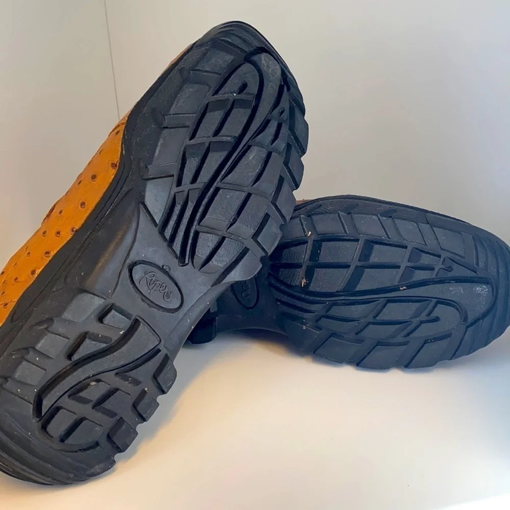 Men’s Roper Cotter Ostrich Print Casual Leather Comfort Shoes Size 7